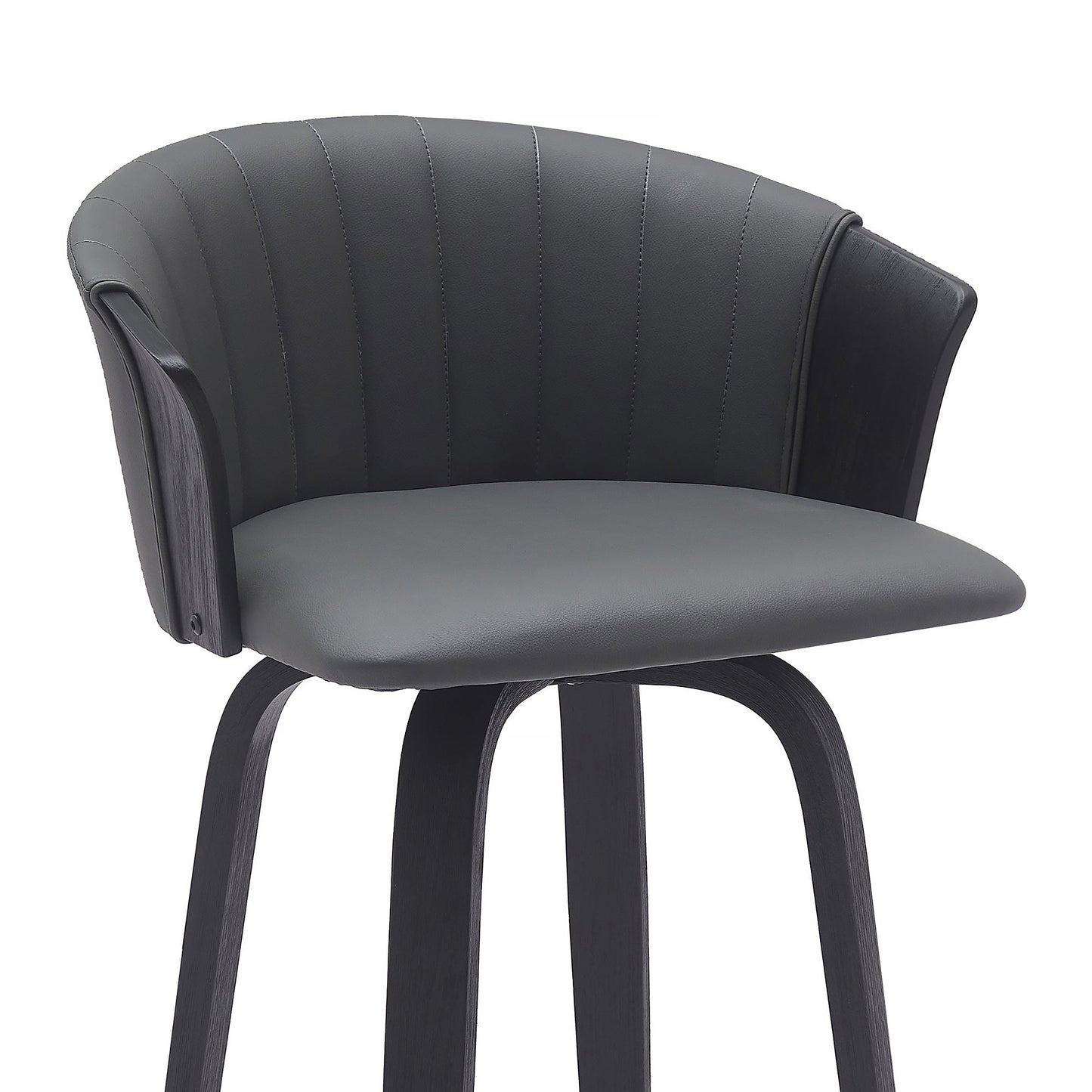 Diana Swivel Wood Counter and Bar Stool in Various Fabrics and Finishes