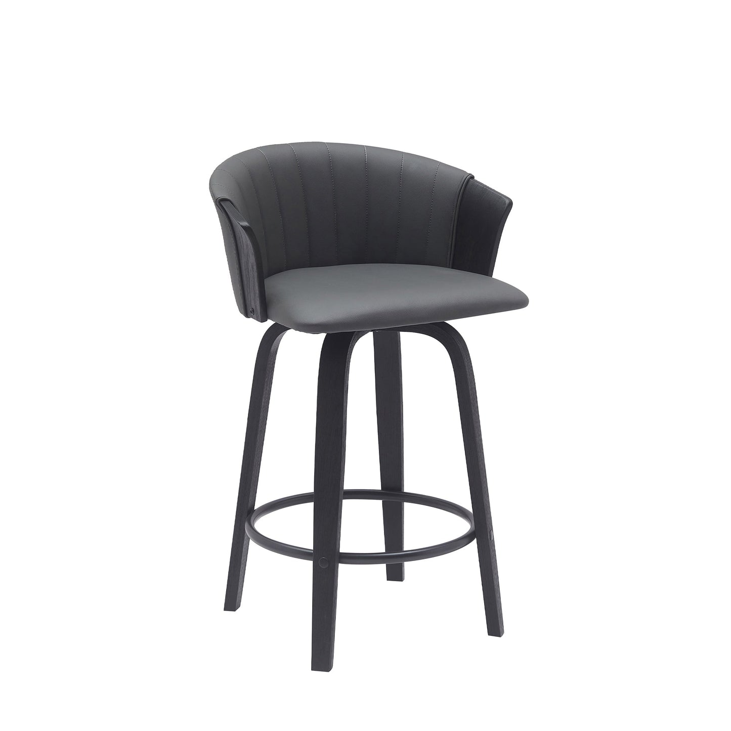 Diana Swivel Wood Counter and Bar Stool in Various Fabrics and Finishes