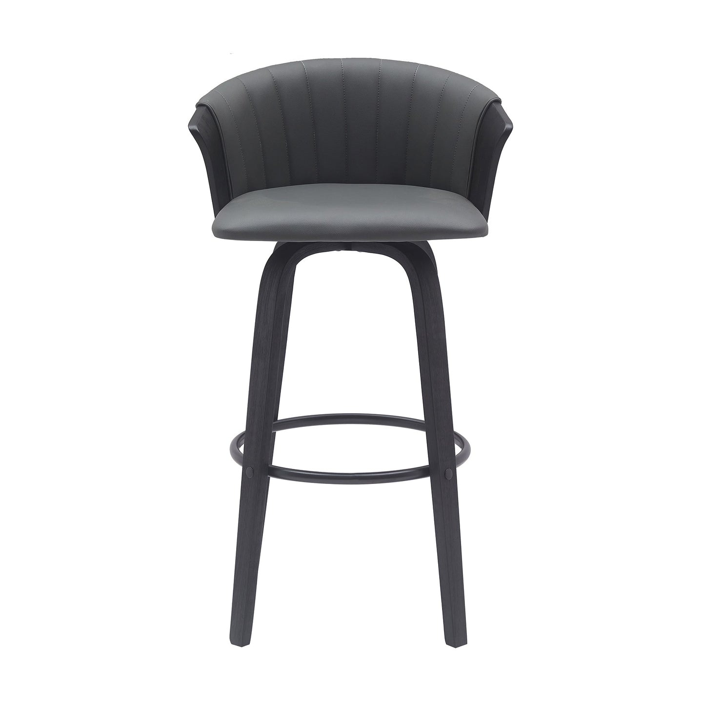 Diana Swivel Wood Counter and Bar Stool in Various Fabrics and Finishes