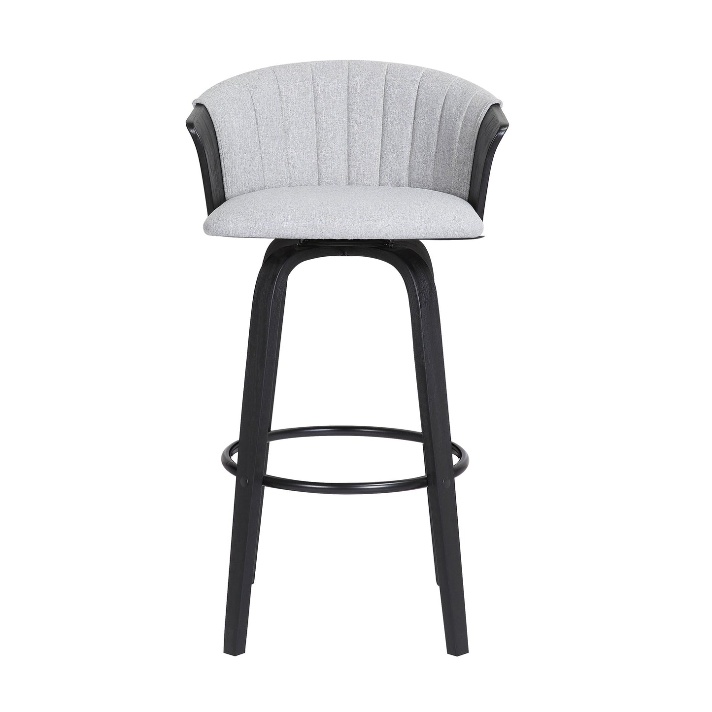Diana Swivel Wood Counter and Bar Stool in Various Fabrics and Finishes
