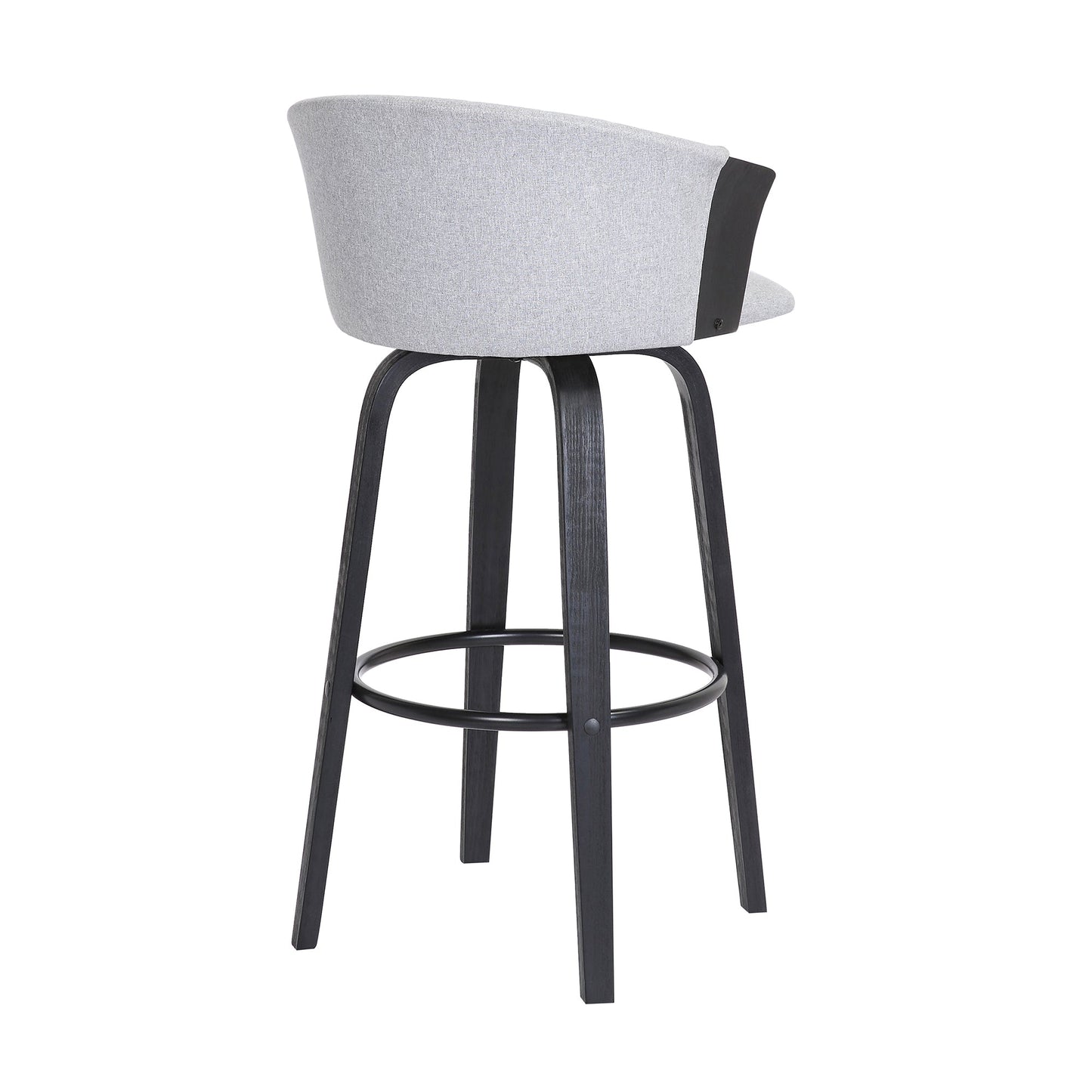 Diana Swivel Wood Counter and Bar Stool in Various Fabrics and Finishes