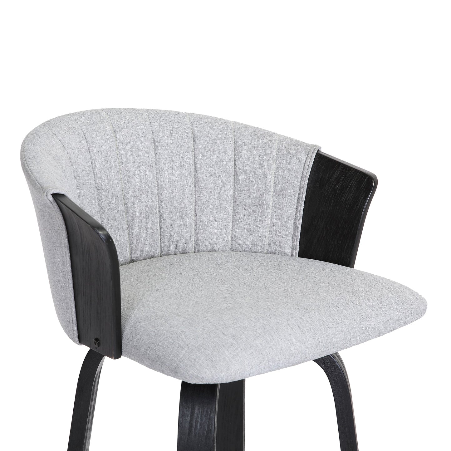 Diana Swivel Wood Counter and Bar Stool in Various Fabrics and Finishes