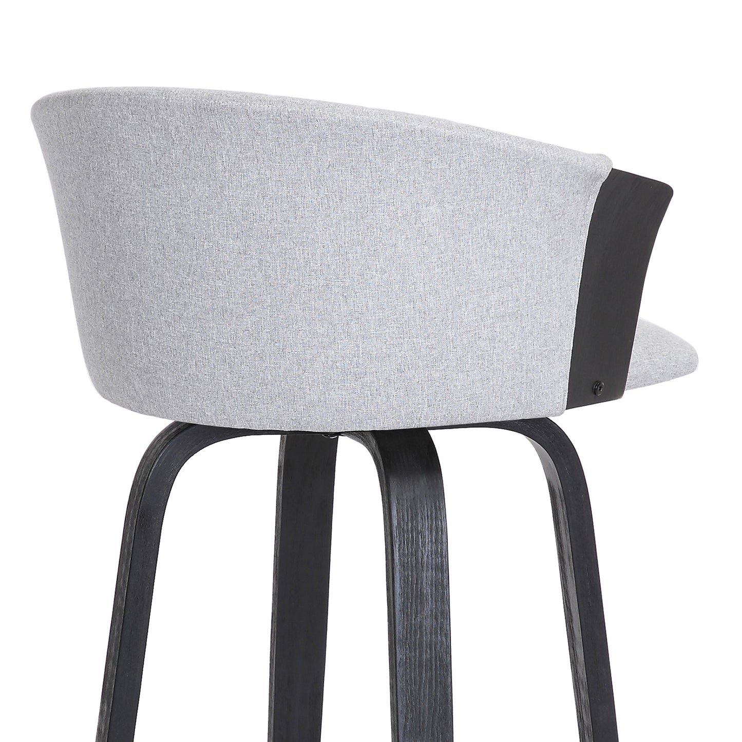 Diana Swivel Wood Counter and Bar Stool in Various Fabrics and Finishes