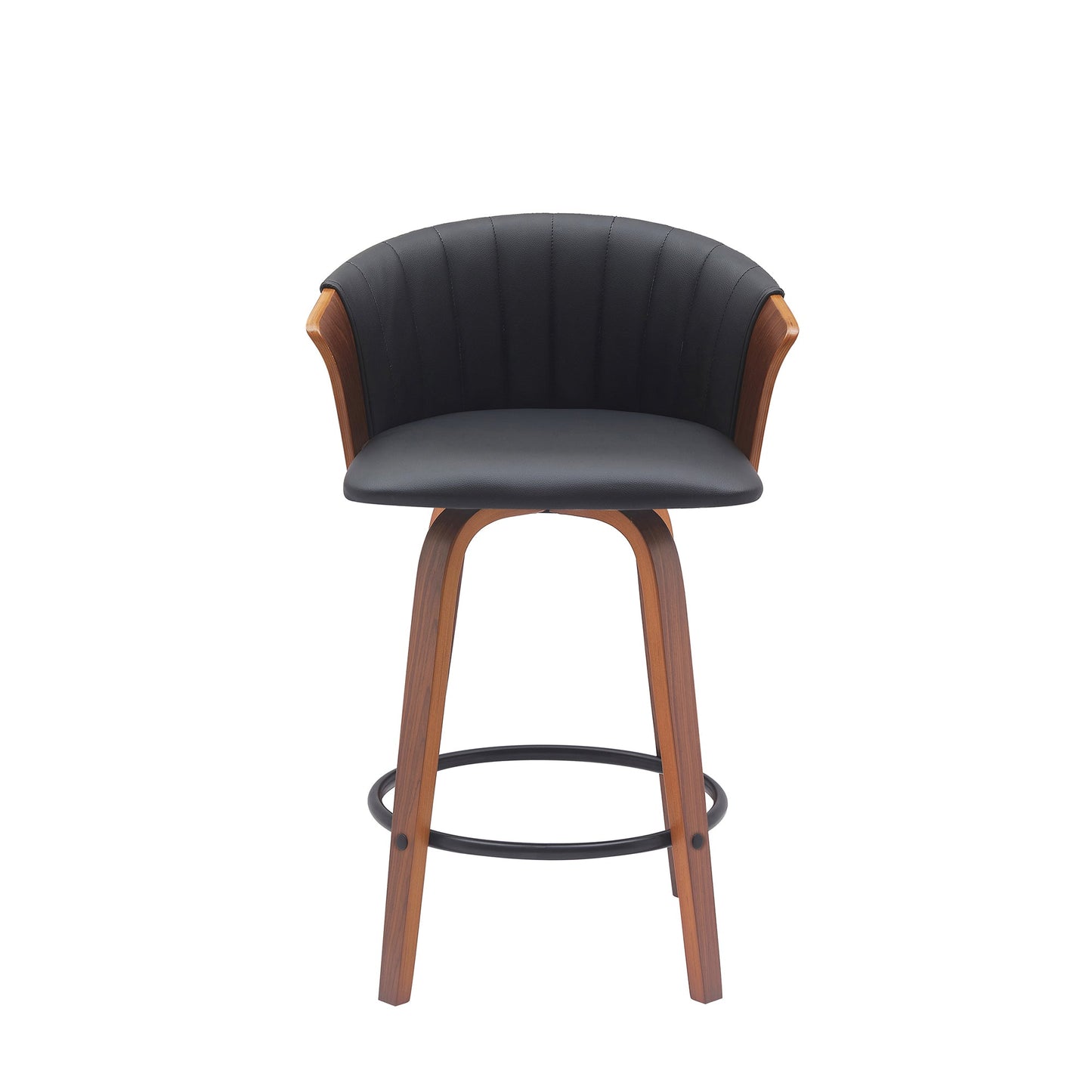 Diana Swivel Wood Counter and Bar Stool in Various Fabrics and Finishes