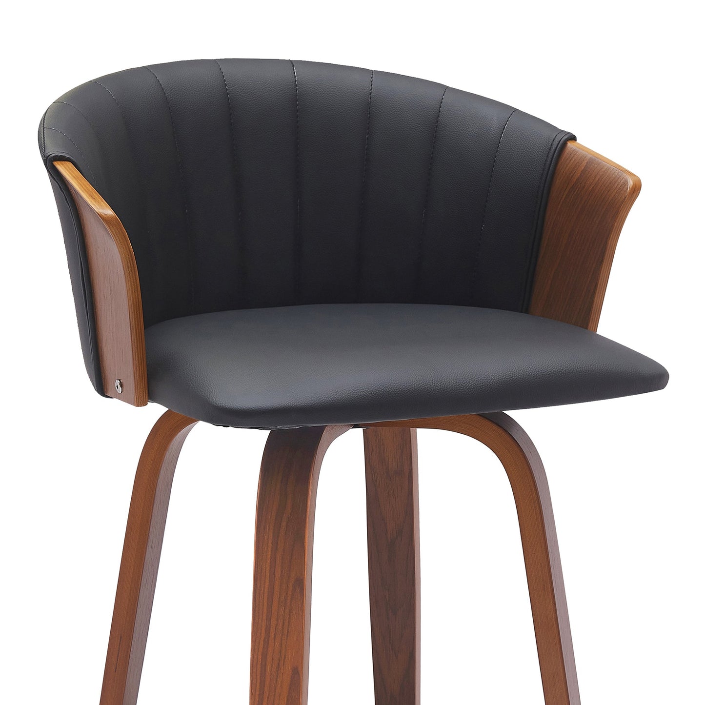 Diana Swivel Wood Counter and Bar Stool in Various Fabrics and Finishes