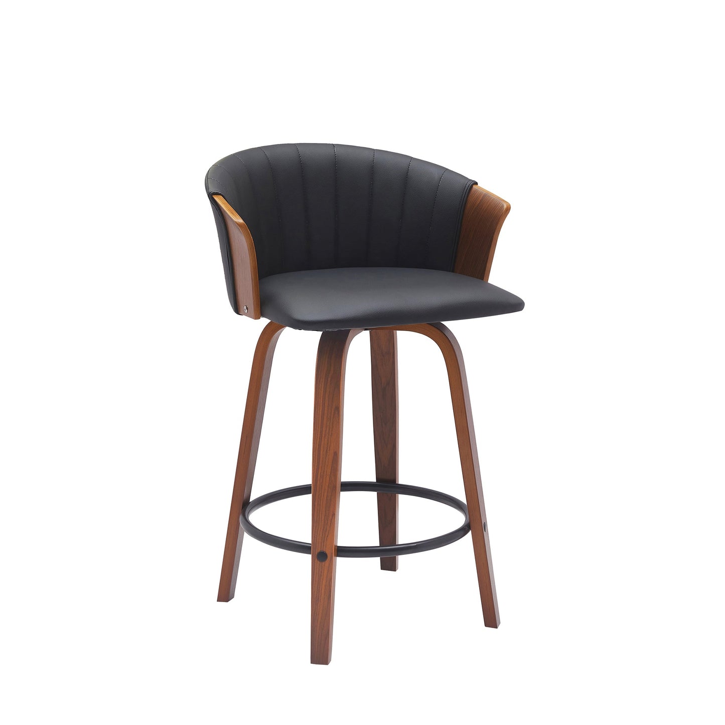 Diana Swivel Wood Counter and Bar Stool in Various Fabrics and Finishes