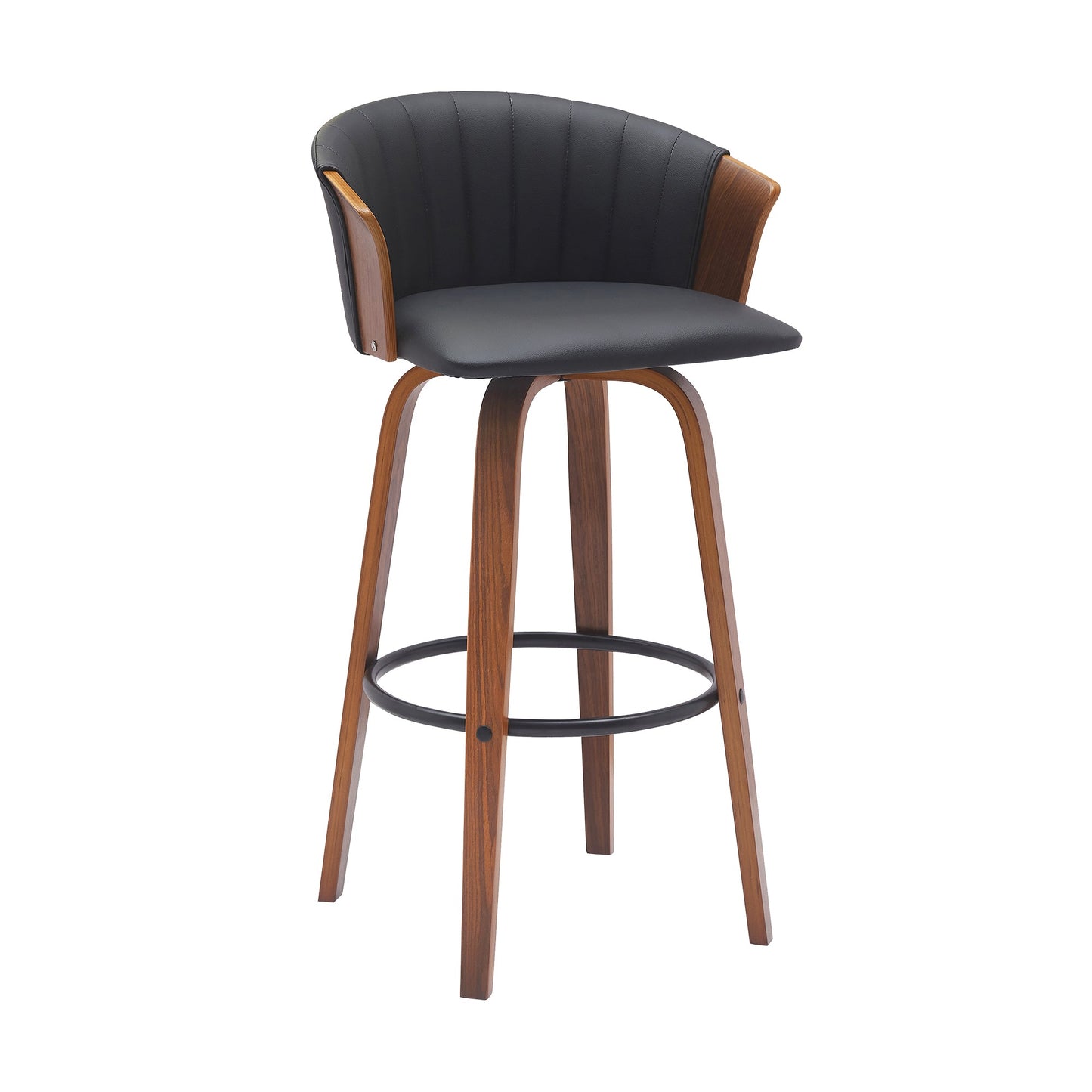 Diana Swivel Wood Counter and Bar Stool in Various Fabrics and Finishes