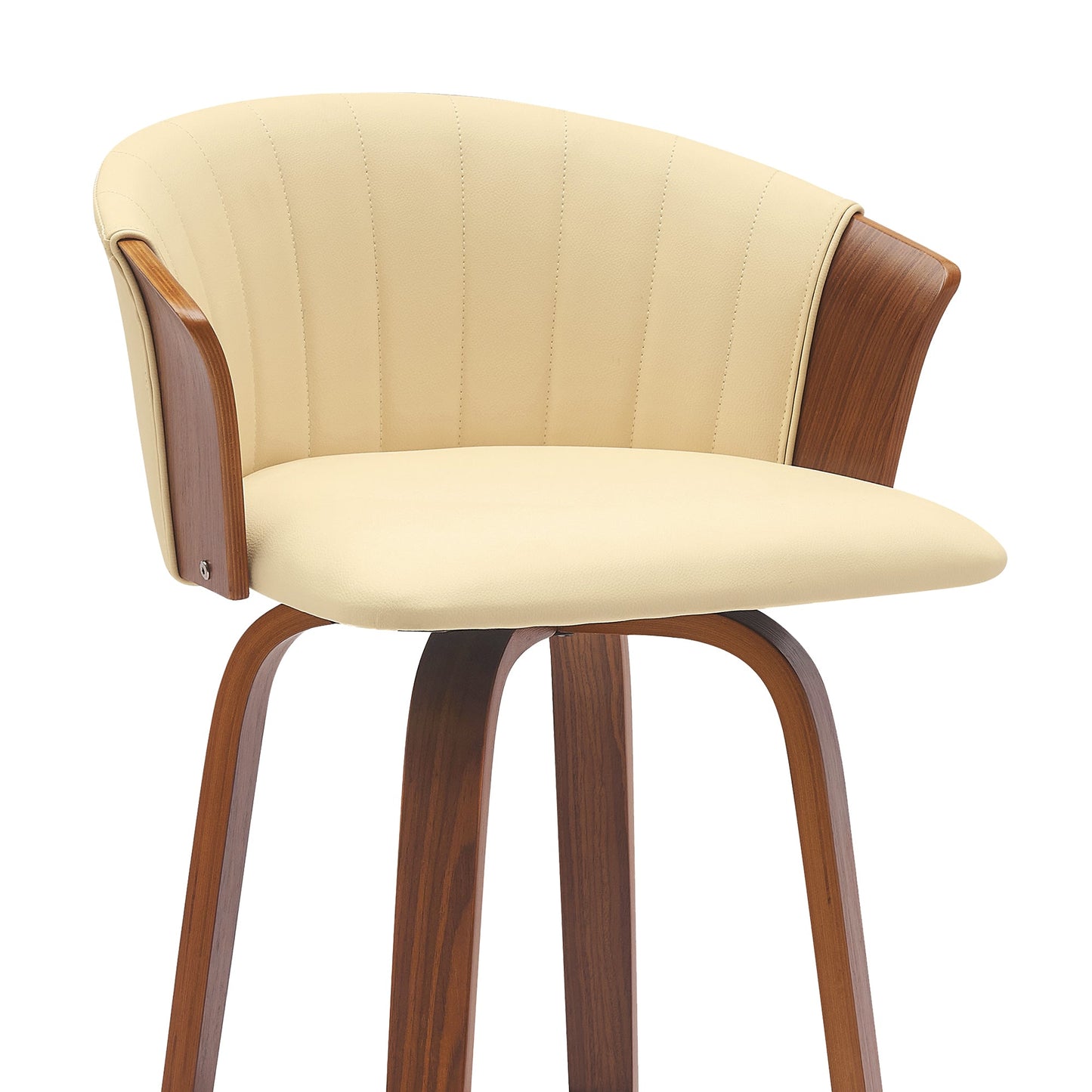 Diana Swivel Wood Counter and Bar Stool in Various Fabrics and Finishes