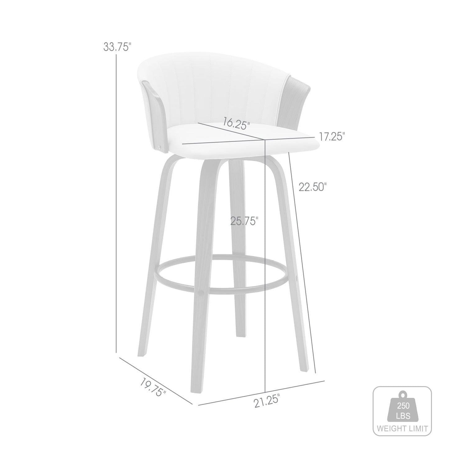 Diana Swivel Wood Counter and Bar Stool in Various Fabrics and Finishes
