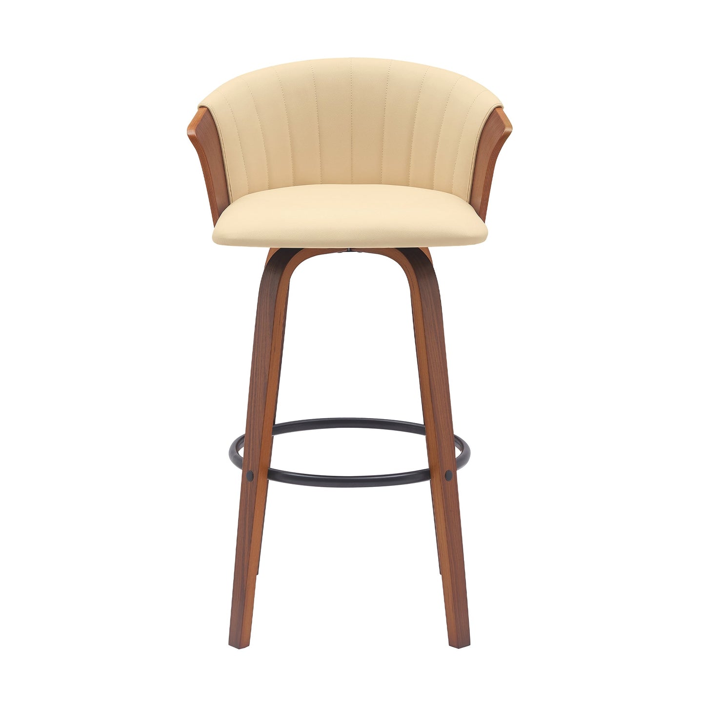 Diana Swivel Wood Counter and Bar Stool in Various Fabrics and Finishes