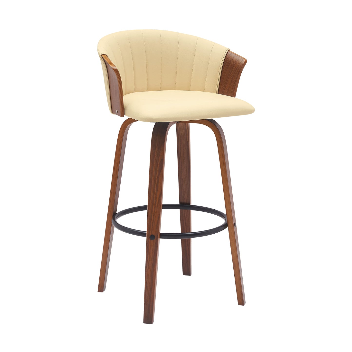 Diana Swivel Wood Counter and Bar Stool in Various Fabrics and Finishes