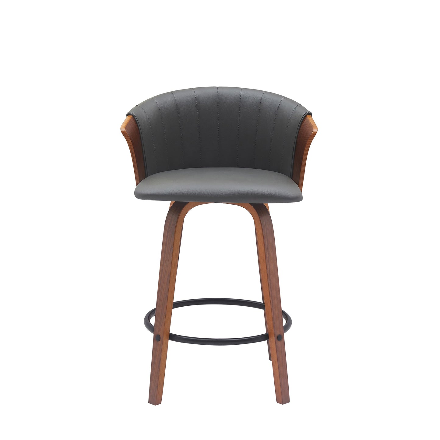 Diana Swivel Wood Counter and Bar Stool in Various Fabrics and Finishes