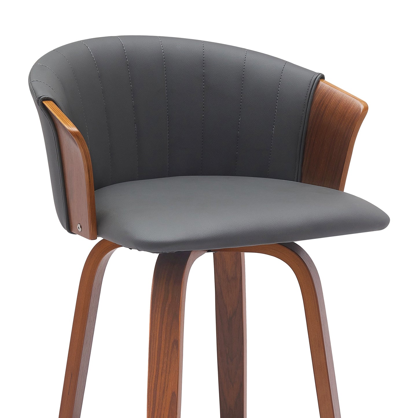 Diana Swivel Wood Counter and Bar Stool in Various Fabrics and Finishes