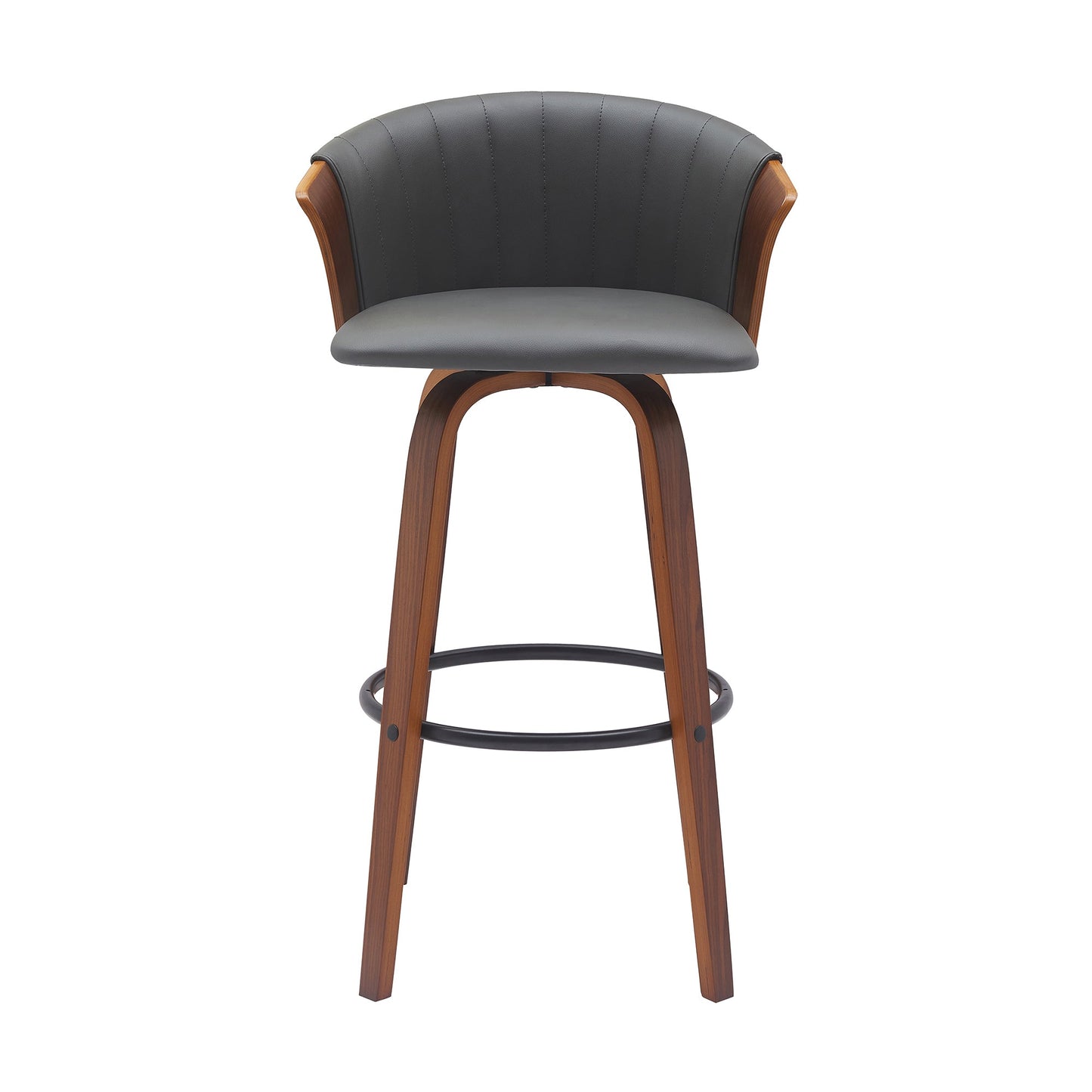 Diana Swivel Wood Counter and Bar Stool in Various Fabrics and Finishes