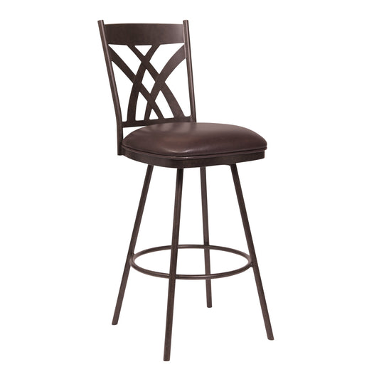 Dover 26" Counter Height Barstool in Faux Leather and Matte Black Finish