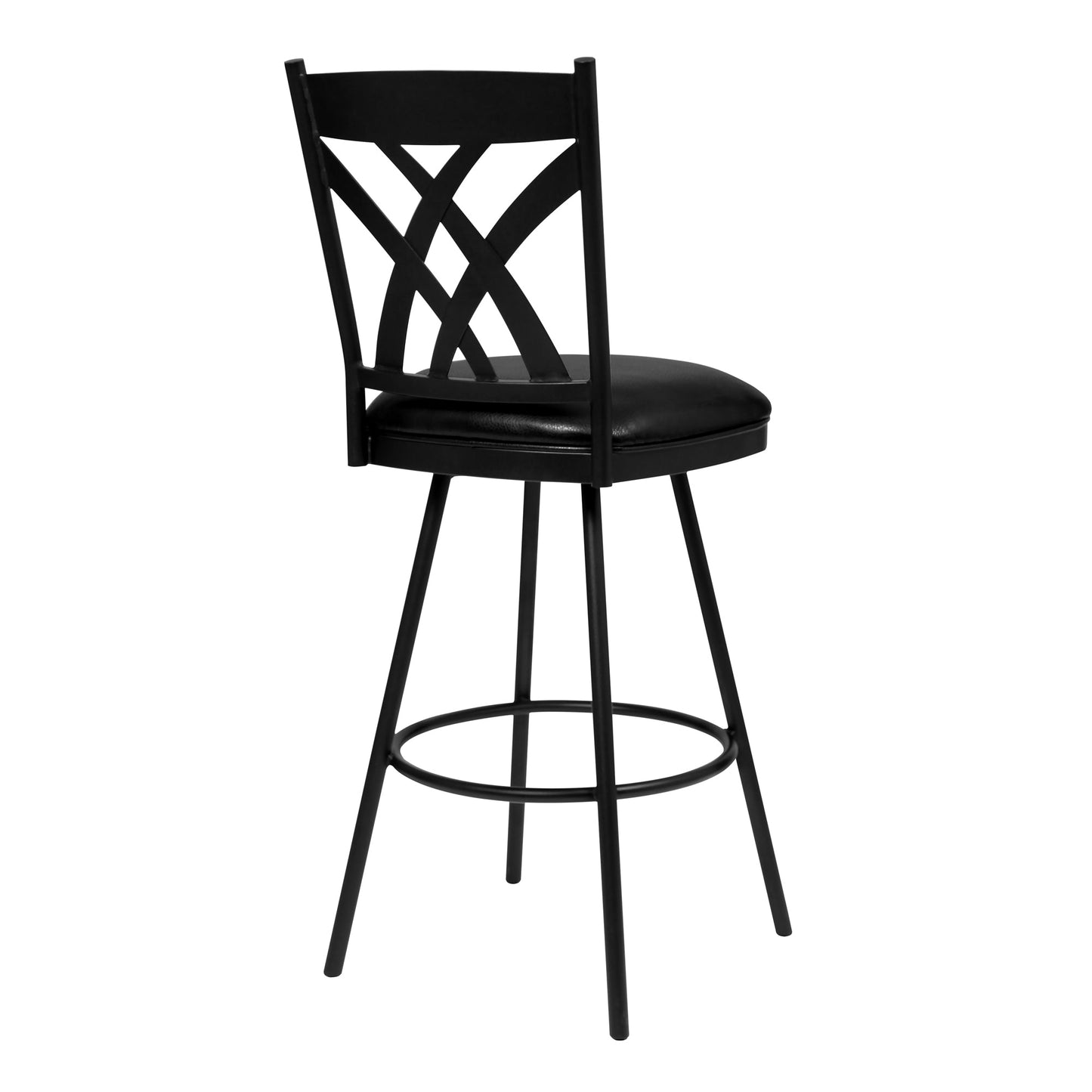 Dover 26" Counter Height Barstool in Faux Leather and Matte Black Finish