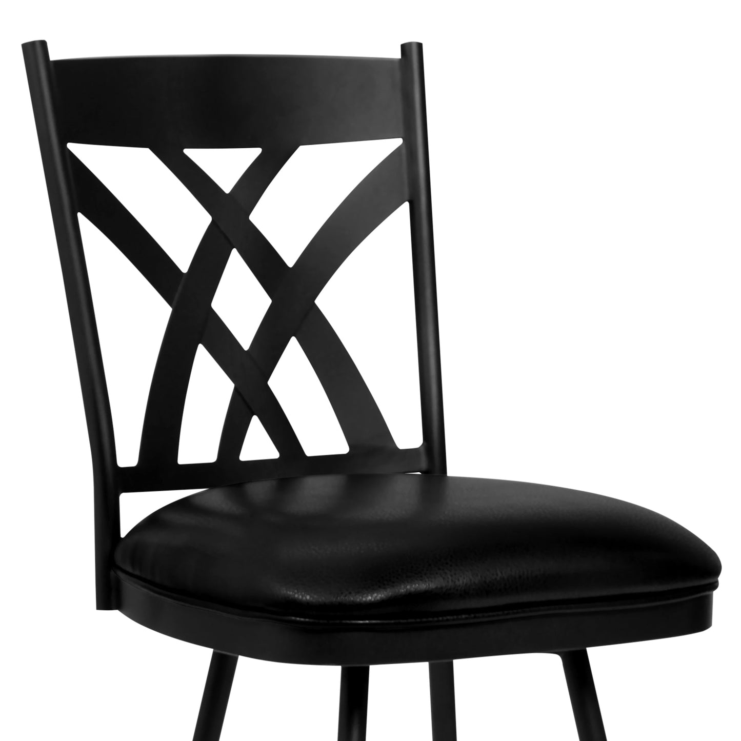 Dover 26" Counter Height Barstool in Faux Leather and Matte Black Finish