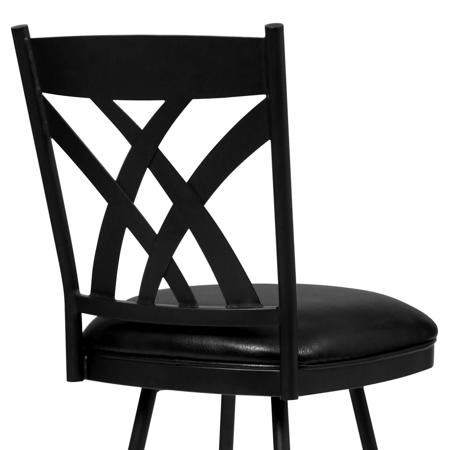 Dover 26" Counter Height Barstool in Faux Leather and Matte Black Finish