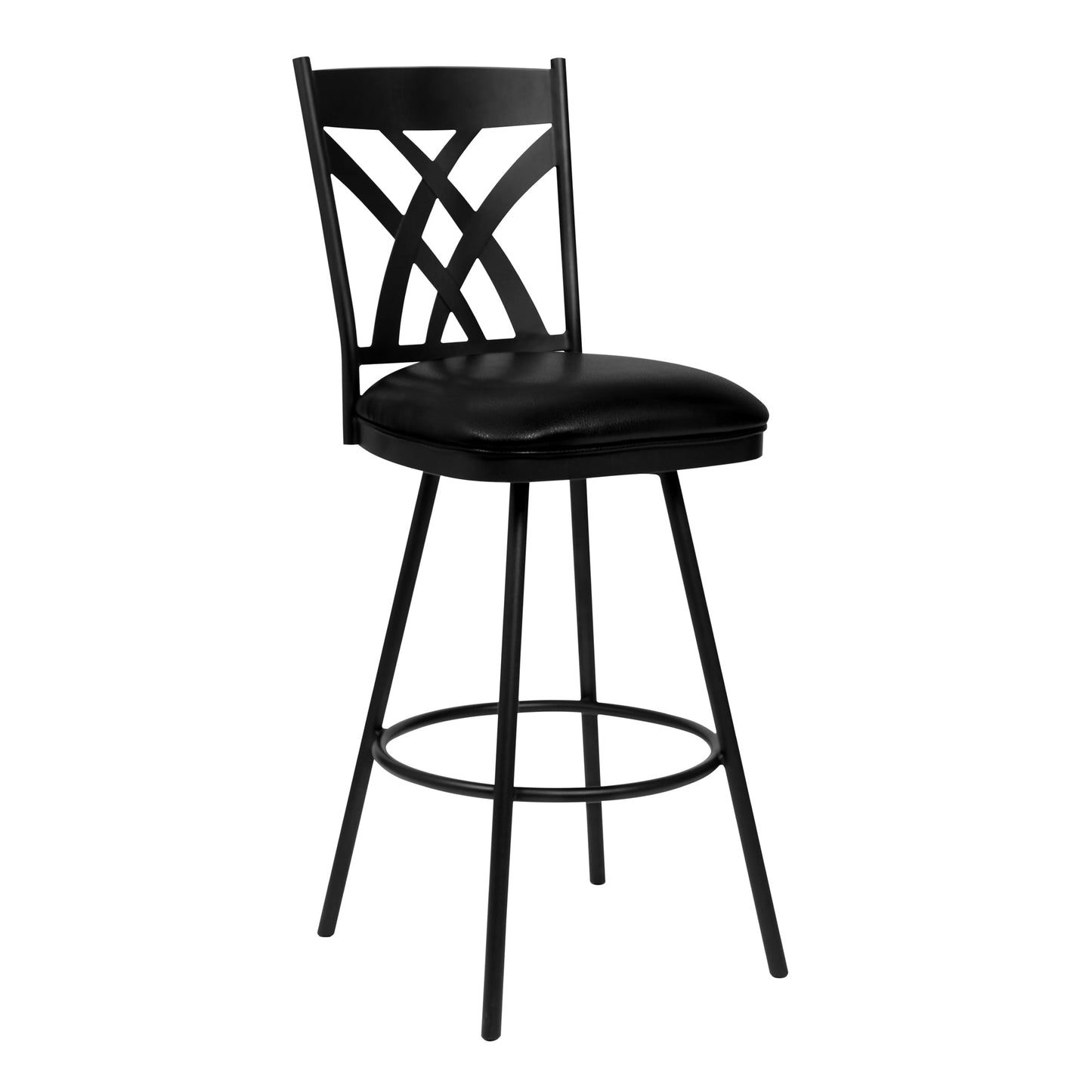 Dover 26" Counter Height Barstool in Faux Leather and Matte Black Finish