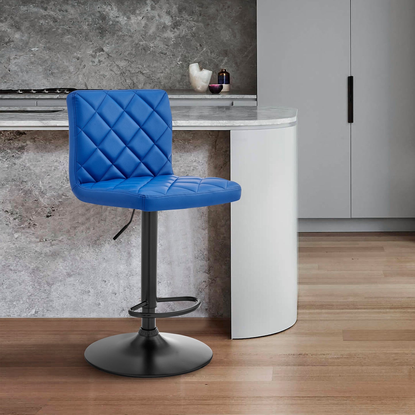 Duval Adjustable Faux Leather Swivel Bar Stool