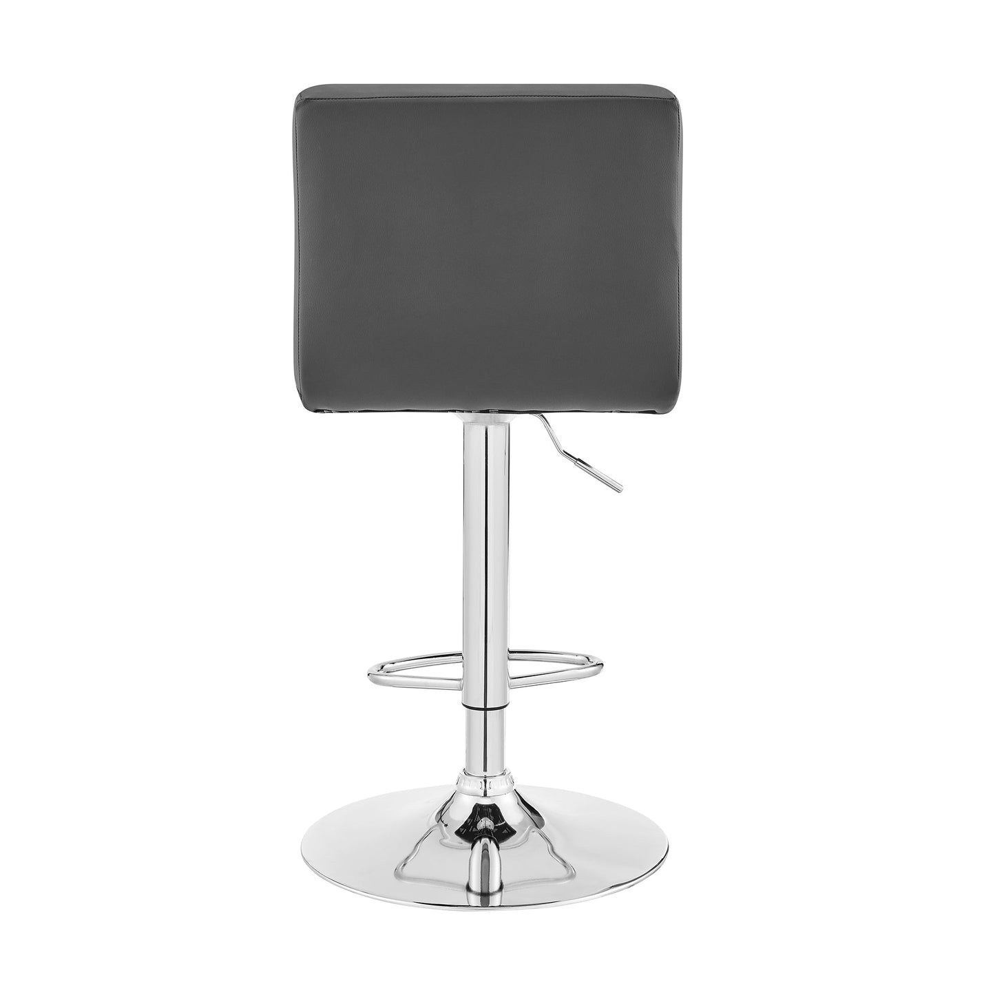 Duval Adjustable Gray Faux Leather and Charcoal Swivel Barstool