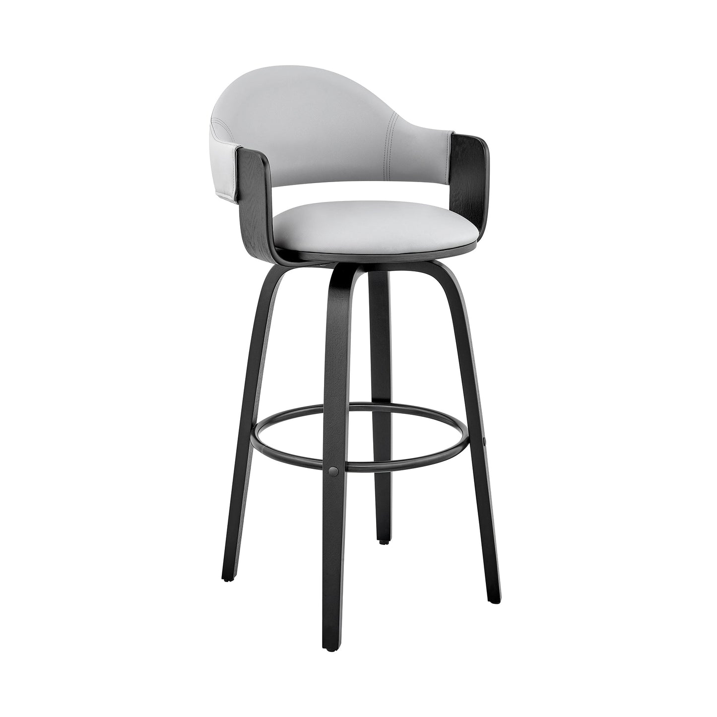 Daxton Faux Leather and Wood Bar Stool in Various Heights and Finishes