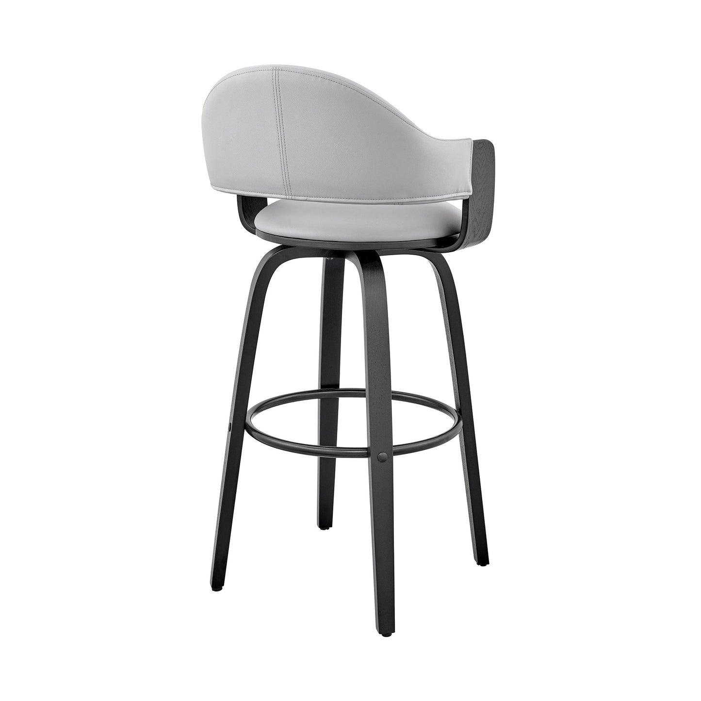 Daxton Faux Leather and Wood Bar Stool in Various Heights and Finishes