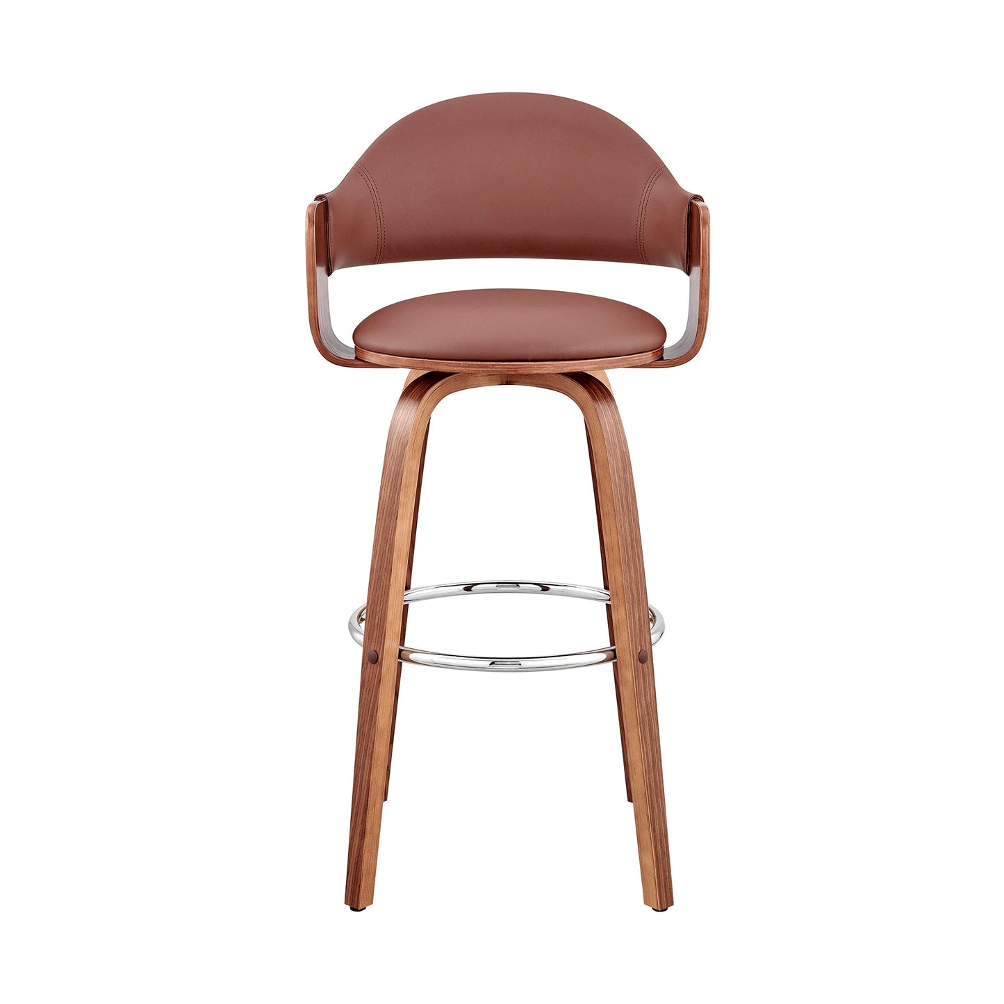 Daxton Faux Leather and Wood Bar Stool in Various Heights and Finishes