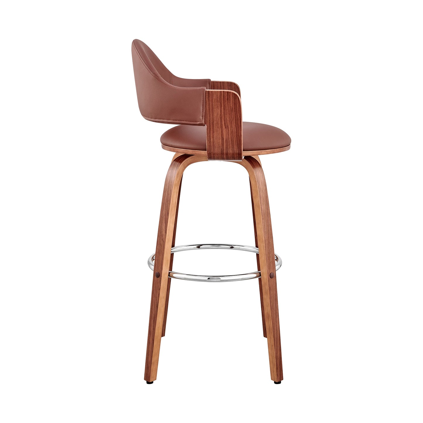 Daxton Faux Leather and Wood Bar Stool in Various Heights and Finishes