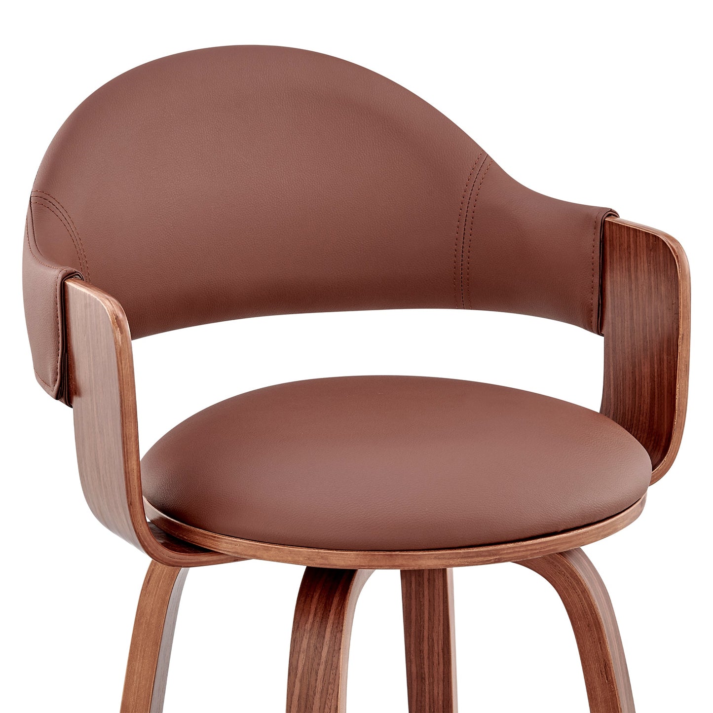 Daxton Faux Leather and Wood Bar Stool in Various Heights and Finishes