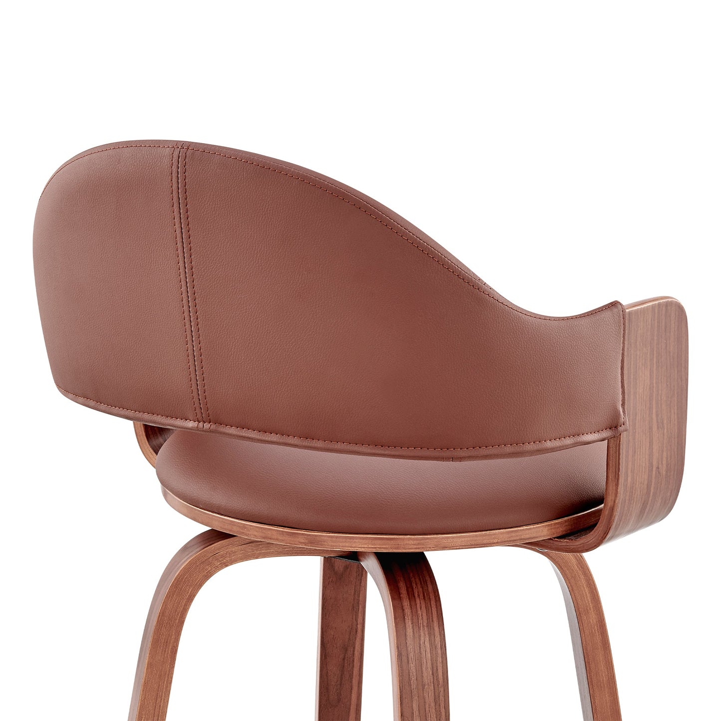 Daxton Faux Leather and Wood Bar Stool in Various Heights and Finishes