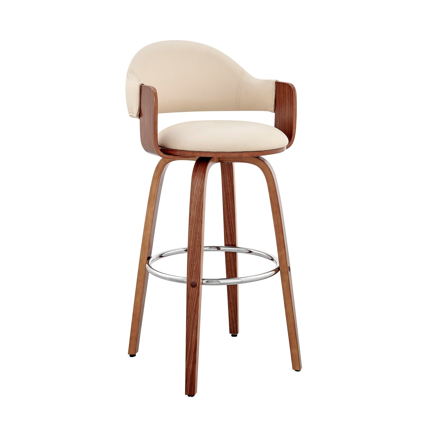 Daxton Faux Leather and Wood Bar Stool in Various Heights and Finishes