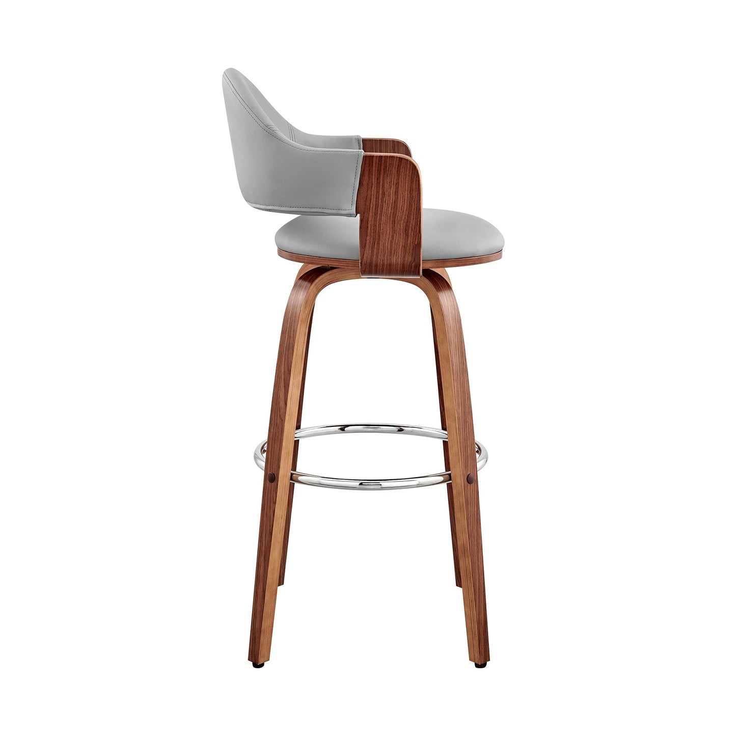 Daxton Faux Leather and Wood Bar Stool in Various Heights and Finishes