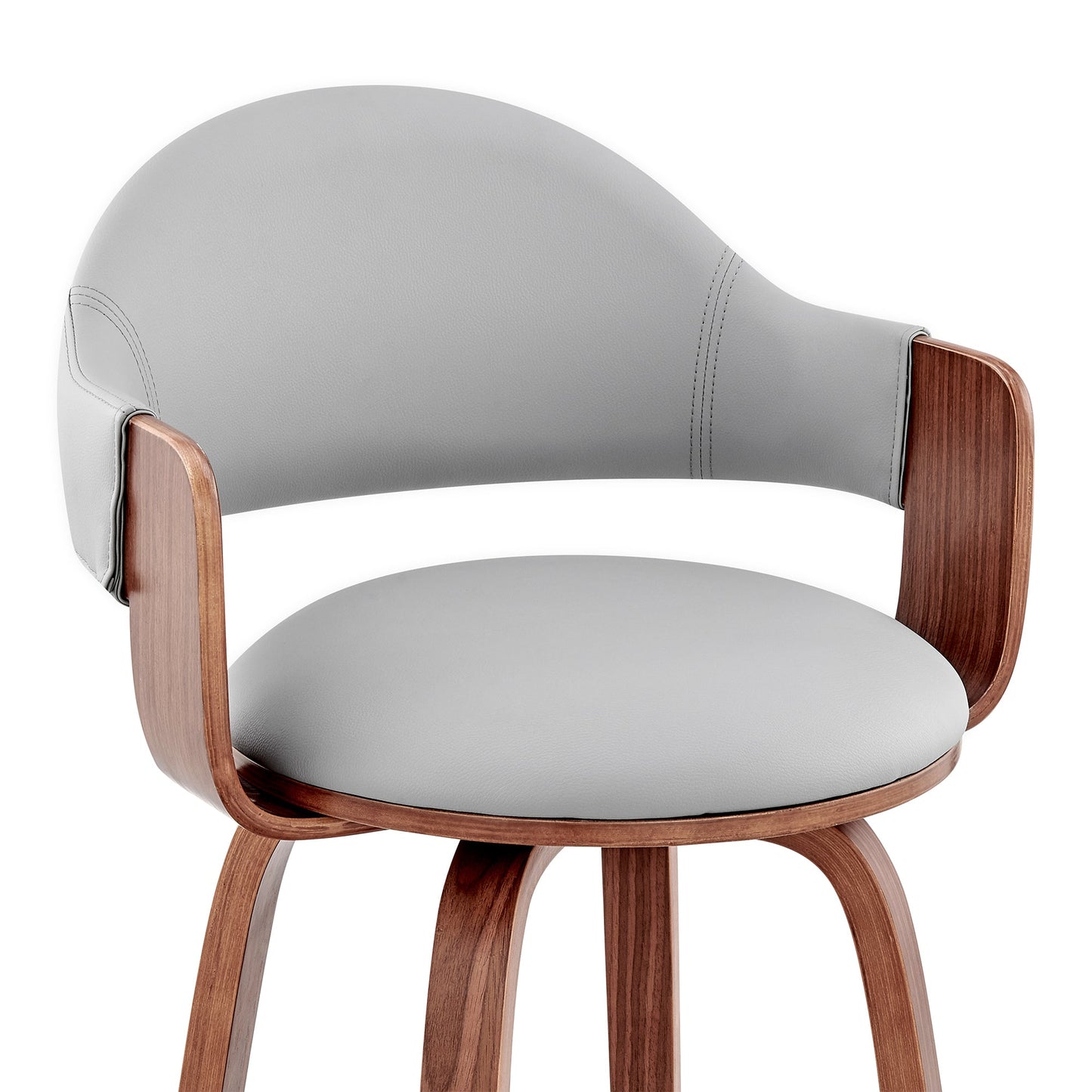Daxton Faux Leather and Wood Bar Stool in Various Heights and Finishes