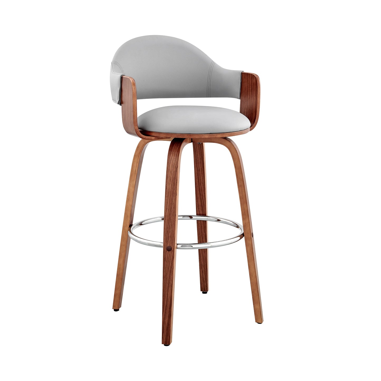 Daxton Faux Leather and Wood Bar Stool in Various Heights and Finishes