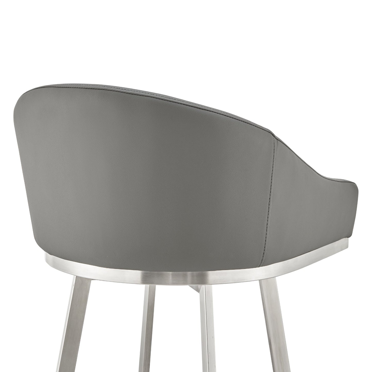 Eleanor Swivel Stool in Brushed Stainless Steel and Faux Leather Options