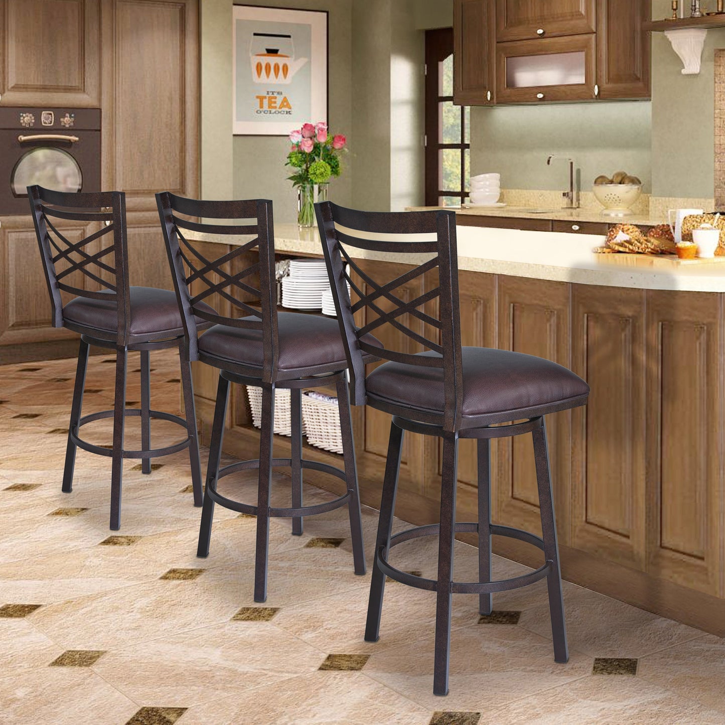 Fargo Counter Height Metal Barstool in Mineral Finish and Auburn Bay with Upholstery