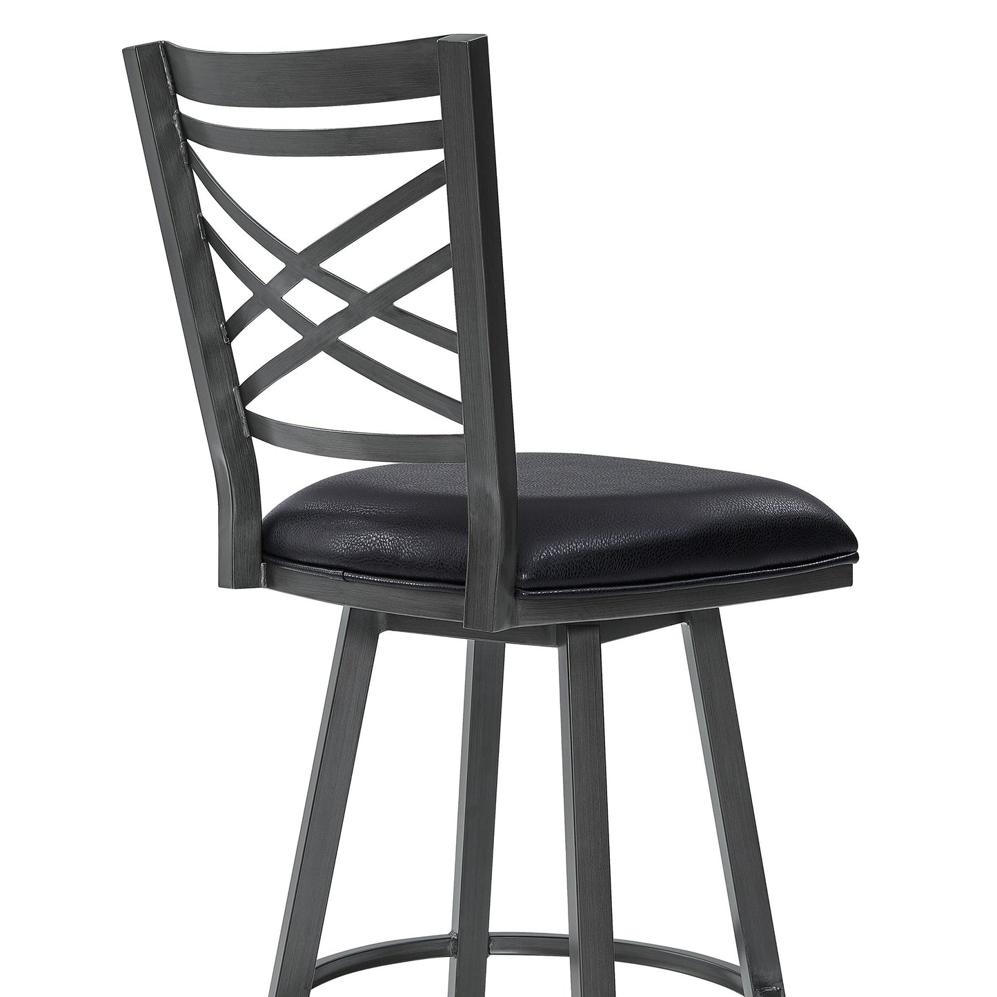 Fargo Counter Height Metal Barstool in Mineral Finish and Auburn Bay with Upholstery