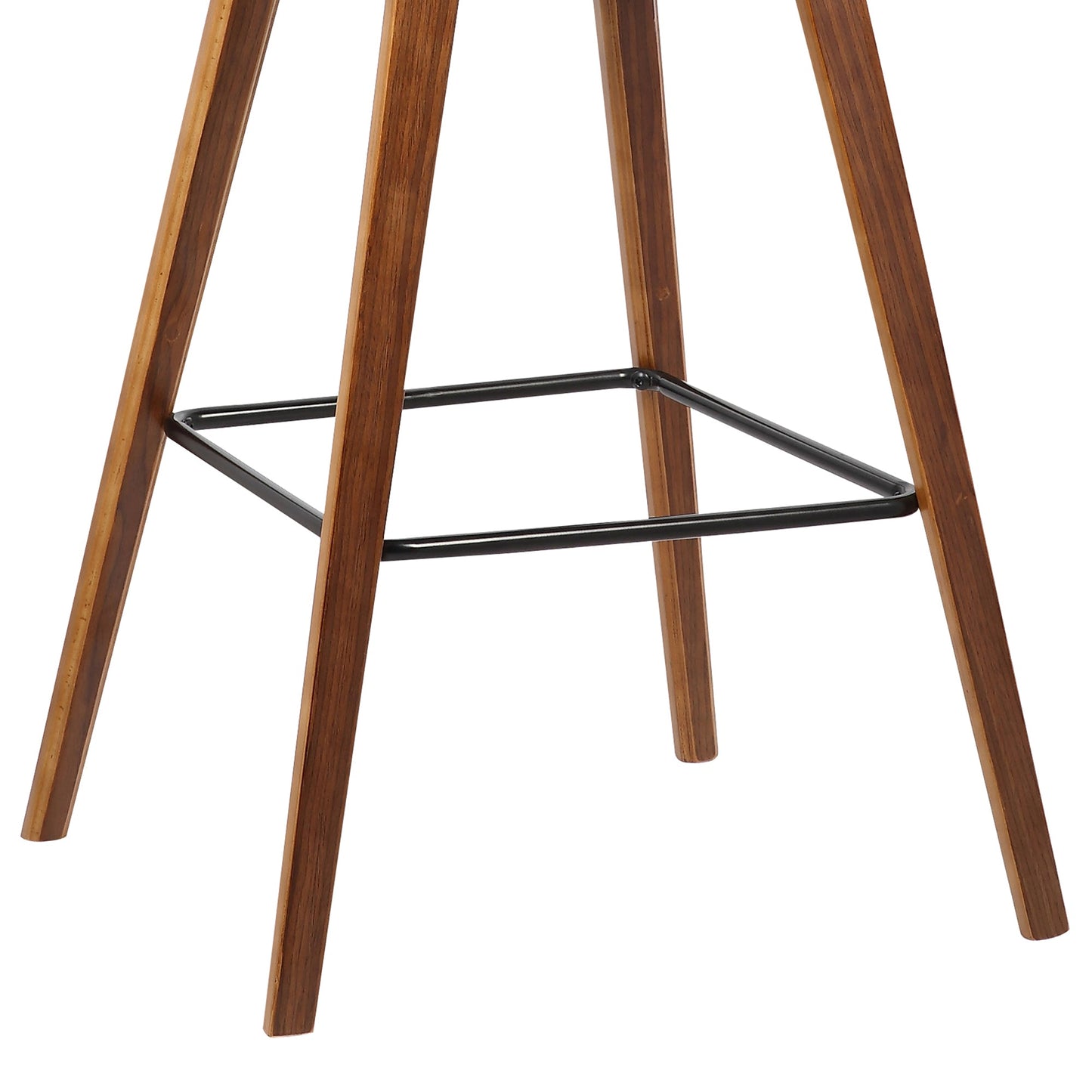 Fox Mid-Century Modern Bar Stool - Counter and Bar Height, Faux Leather and Wood