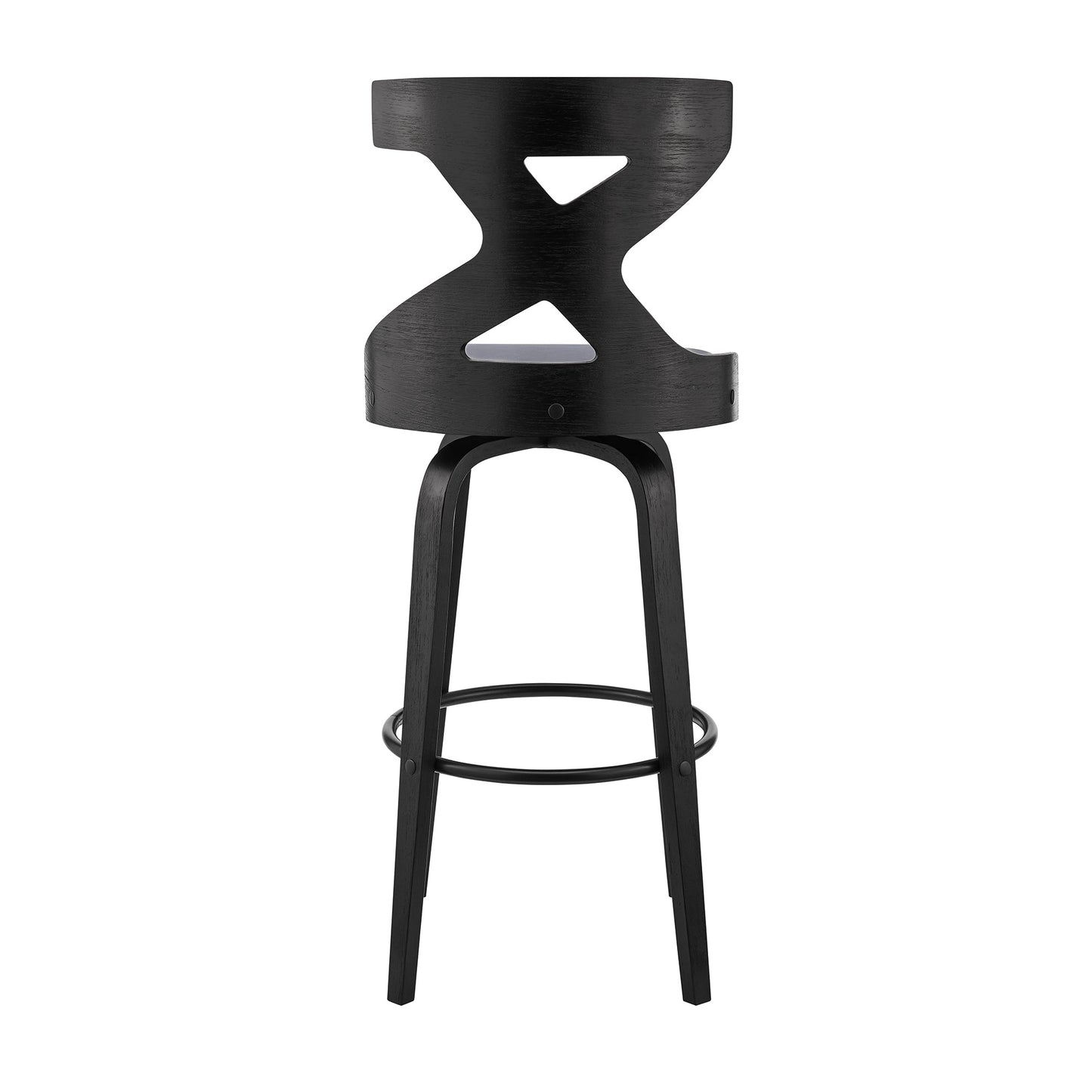Gayle Swivel Cross Back Faux Leather and Wood Bar Stool