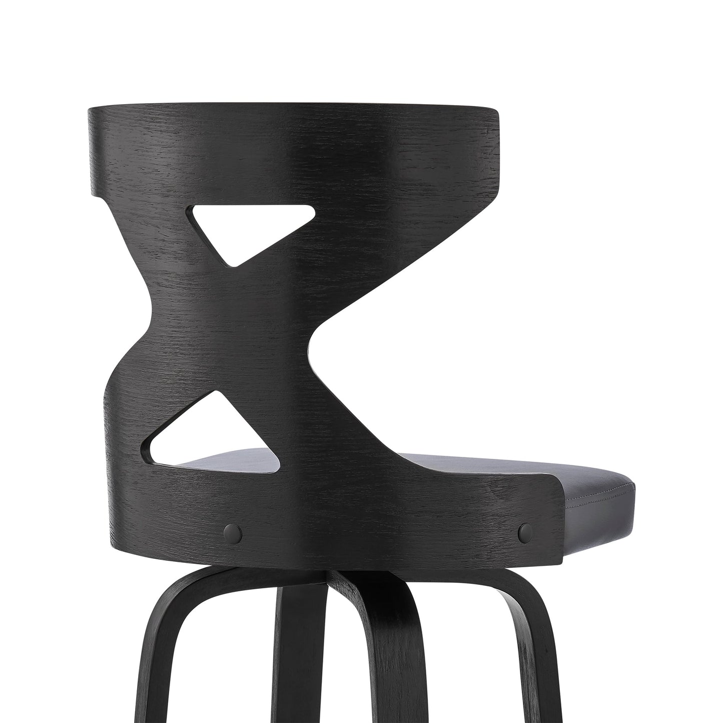 Gayle Swivel Cross Back Faux Leather and Wood Bar Stool
