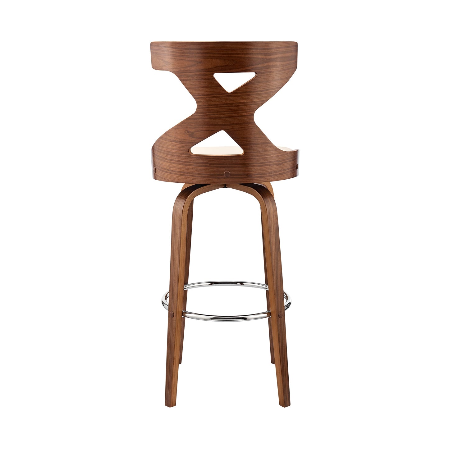 Gayle Swivel Cross Back Faux Leather and Wood Bar Stool