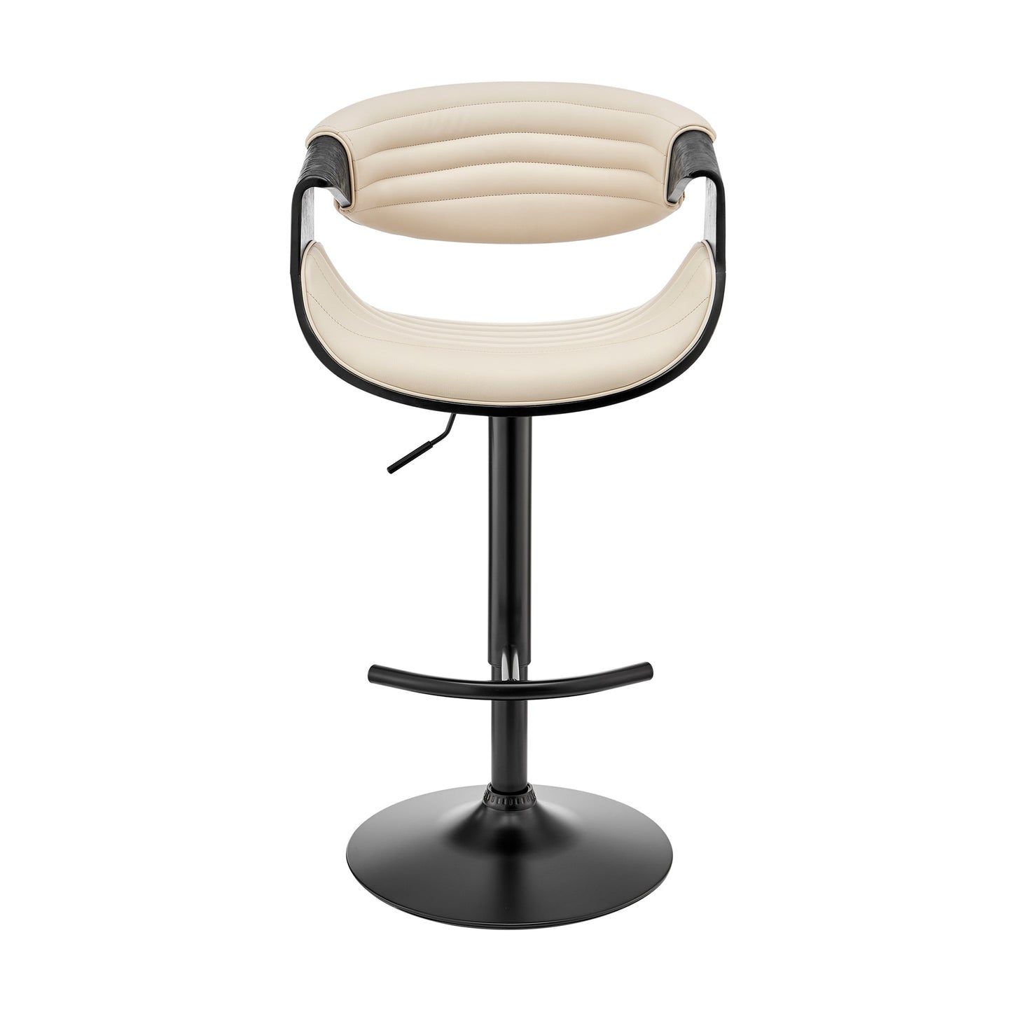 Gionni Adjustable Swivel Faux Leather Bar Stool with Wood and Chrome Bases