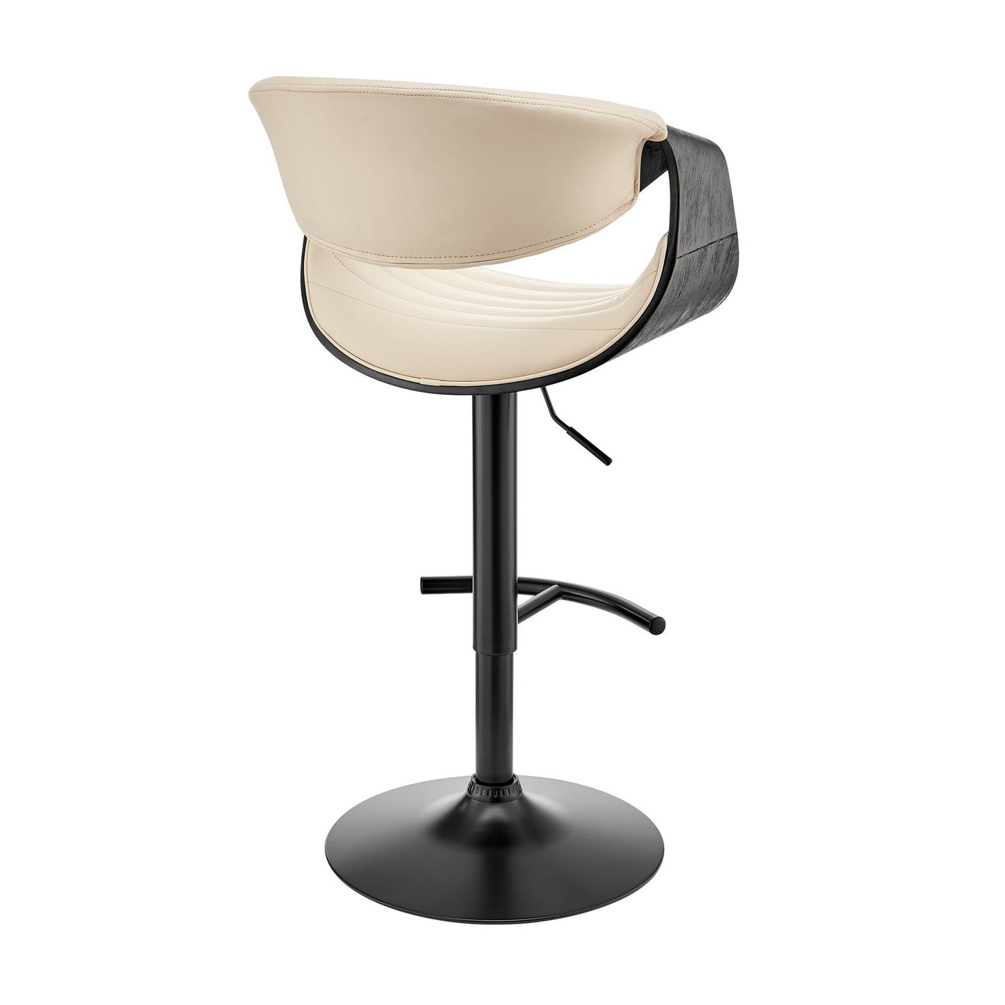 Gionni Adjustable Swivel Faux Leather Bar Stool with Wood and Chrome Bases