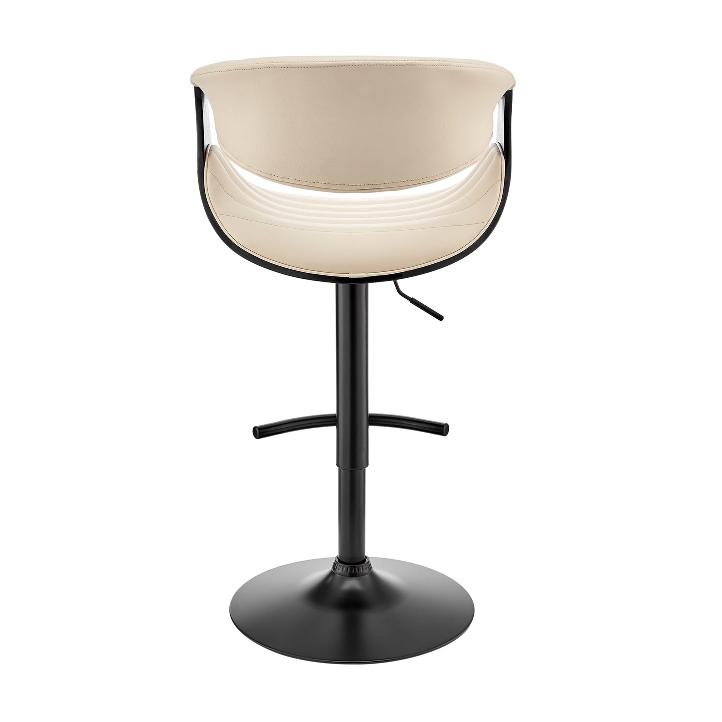 Gionni Adjustable Swivel Faux Leather Bar Stool with Wood and Chrome Bases