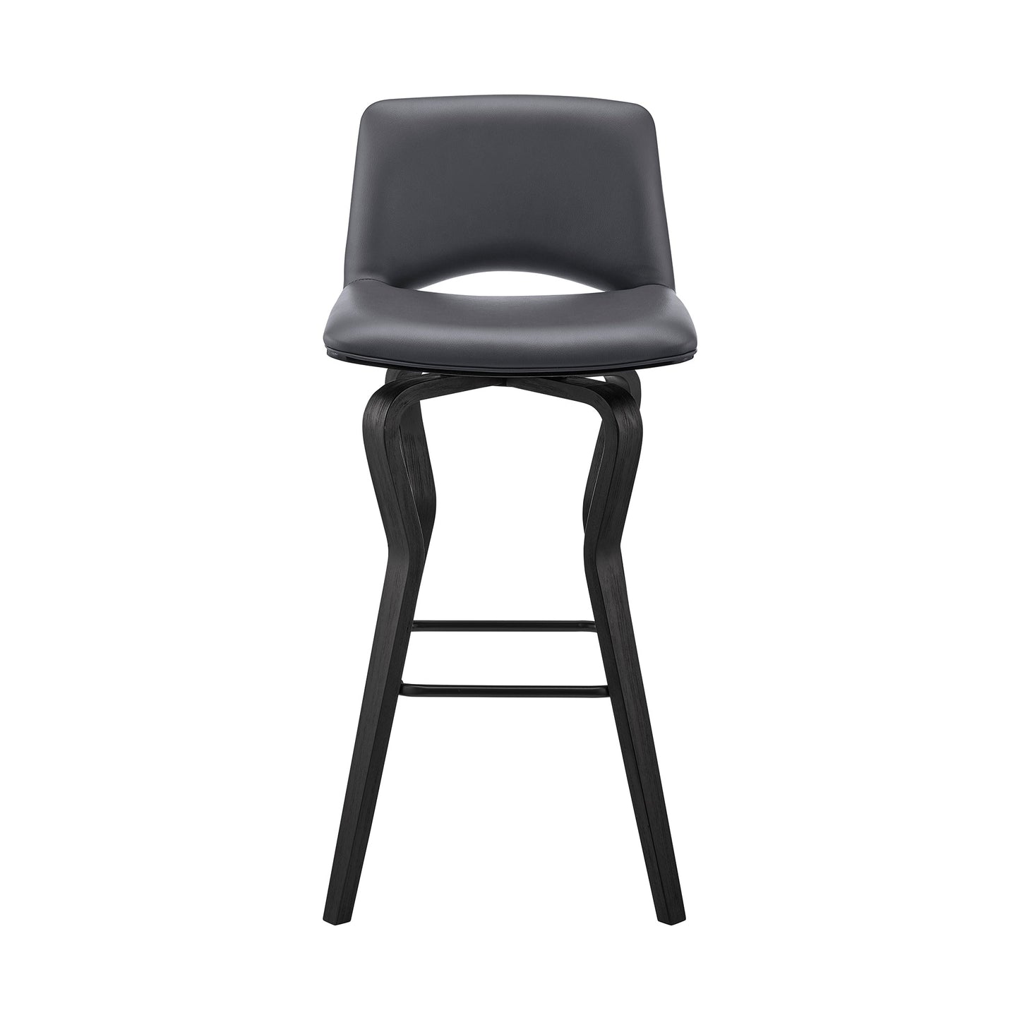 Gerty Swivel Faux Leather and Wood Bar Stool