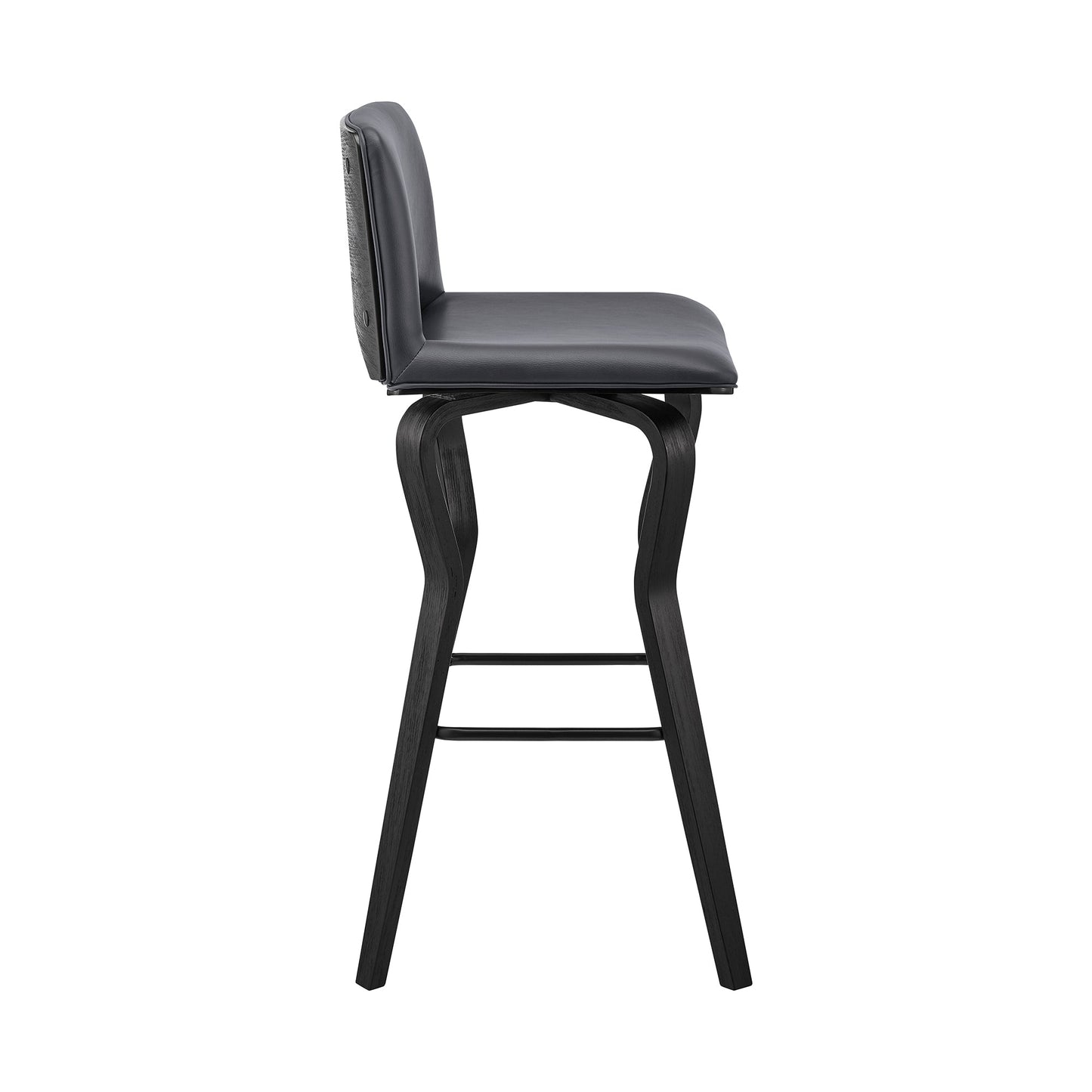 Gerty Swivel Faux Leather and Wood Bar Stool