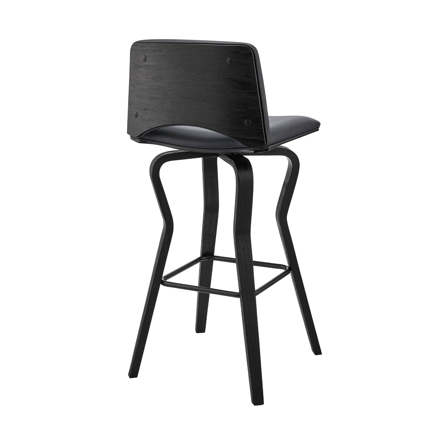 Gerty Swivel Faux Leather and Wood Bar Stool