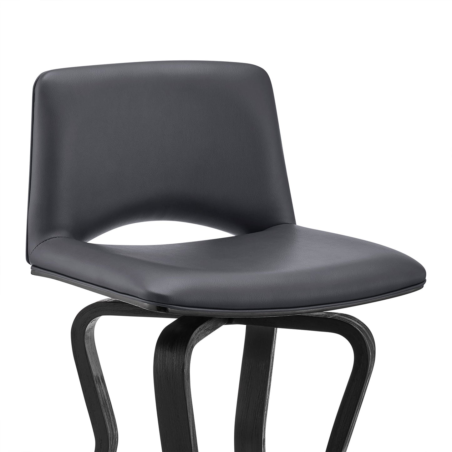 Gerty Swivel Faux Leather and Wood Bar Stool