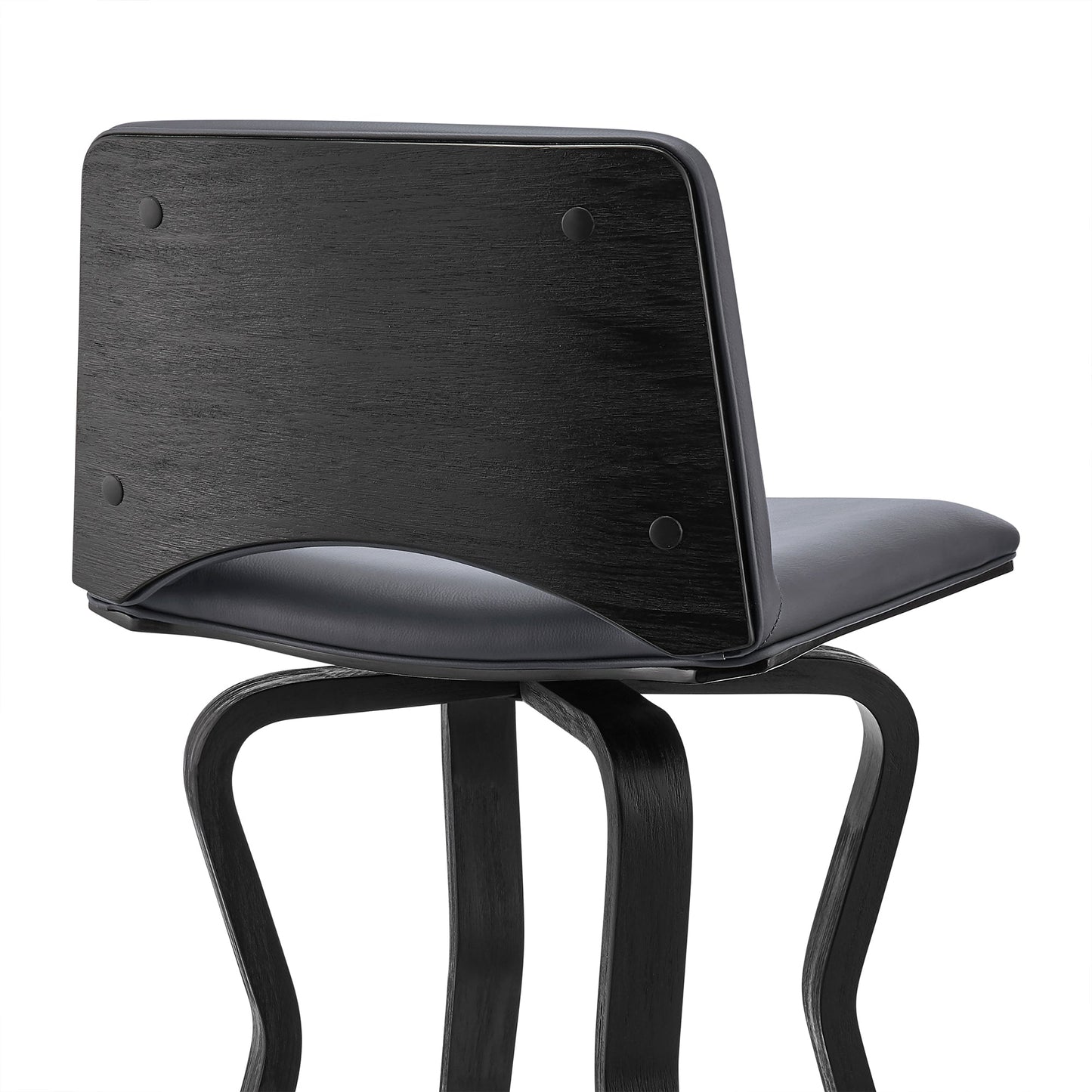 Gerty Swivel Faux Leather and Wood Bar Stool